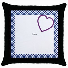 text art - blk cushion -02 - Throw Pillow Case (Black)