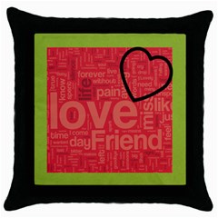 text art - blk cushion -04 - Throw Pillow Case (Black)