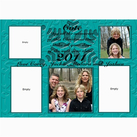 Blue Christmas Card By Patricia W 7 x5  Photo Card - 1