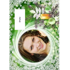 Christmas Green Snowflake 5x7 Card - Greeting Card 5  x 7 