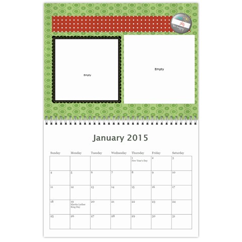 2015 Family Calendar By Martha Meier Jan 2015
