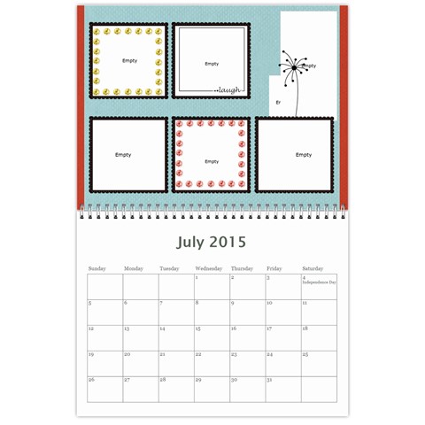 2015 Family Calendar By Martha Meier Jul 2015