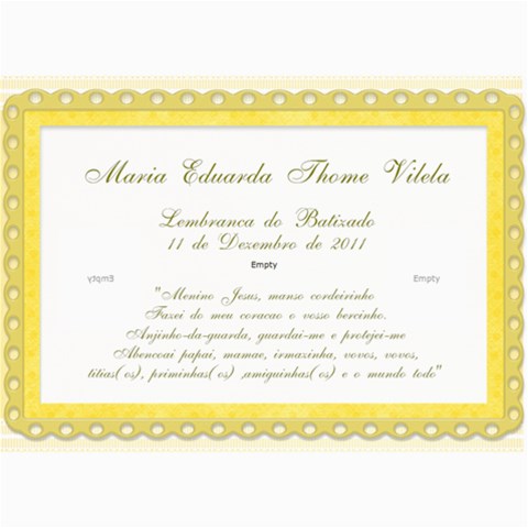 Tag Batizado Duda By Fernanda 7 x5  Photo Card - 6