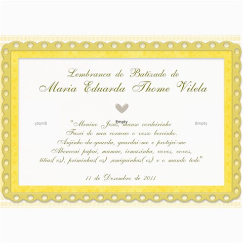 Tag Batizado Duda By Fernanda 7 x5  Photo Card - 7