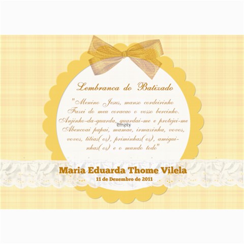 Tag Batizado Duda By Fernanda 7 x5  Photo Card - 9