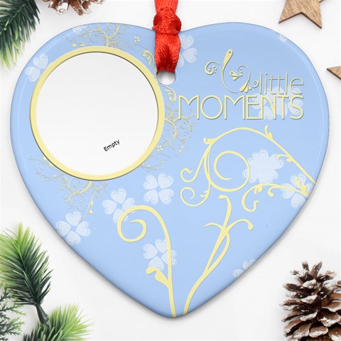 Serenity Blue Ornament (heart) By Picklestar Scraps Front
