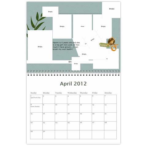 Calender Project 2012 By Juliana Gunardi Apr 2012