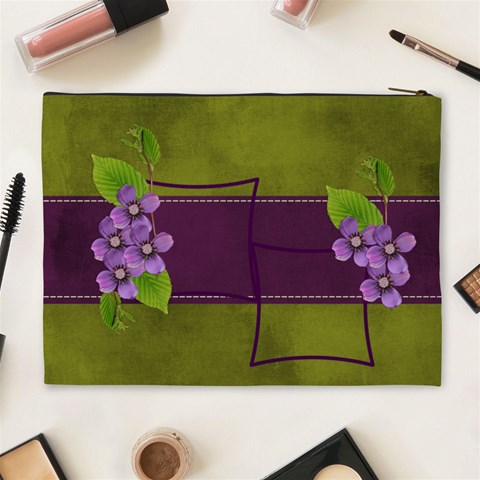Cosmetic Bag (xl): Purple And Green  By Jennyl Back