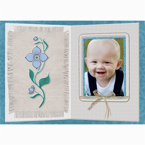 Pretty Blue Floral 5x7 Photo Card By Lil 7 x5  Photo Card - 4