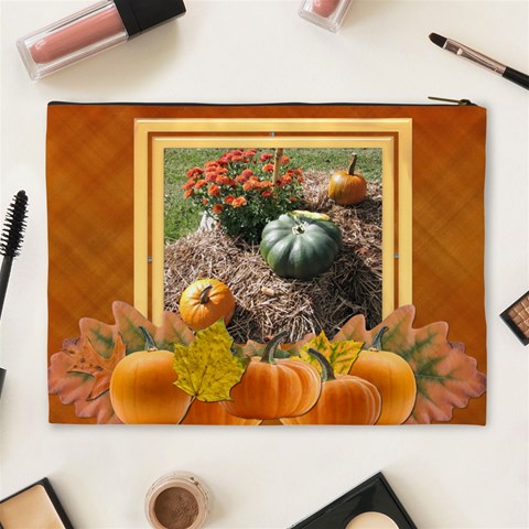 Pumpkin Delight Xl Cosmetic Bag By Lil Back