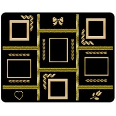 Black and Gold Medium Blanket - 60  x 50  Fleece Blanket (Medium)