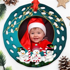 Christmas Filigree Ornament 3 (2 sided) - Round Filigree Ornament (Two Sides) Christmas Filigree Ornament 3 (2 sided) - Round Filigree Ornament (Two Sides)