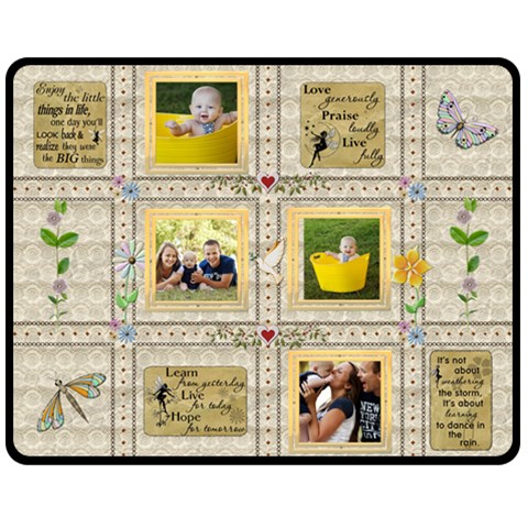 Family Inspiration Medium Fleece Blanket By Lil 60 x50  Blanket Front