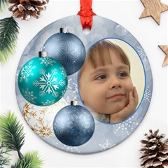 Shades of Pale Blue christmas round ornament (2 sided) - Round Ornament (Two Sides) Shades of Pale Blue christmas round ornament (2 sided) - Round Ornament (Two Sides)