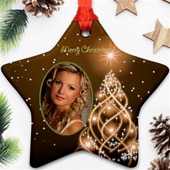 Golden Christmas Star Ornament (2 Sided) - Star Ornament (Two Sides) Golden Christmas Star Ornament (2 Sided) - Star Ornament (Two Sides)