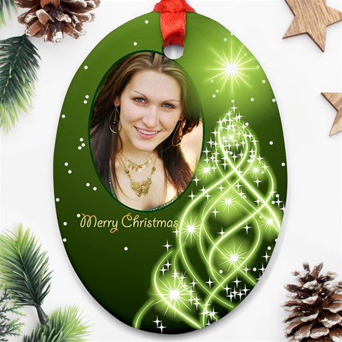 Christmas Oval Ornament 7 (2 Sided) By Deborah Front