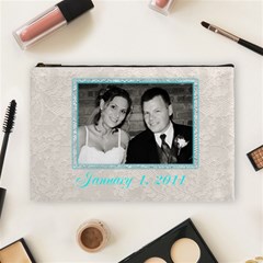 anniversary wedding makeup bag - Cosmetic Bag (Large)