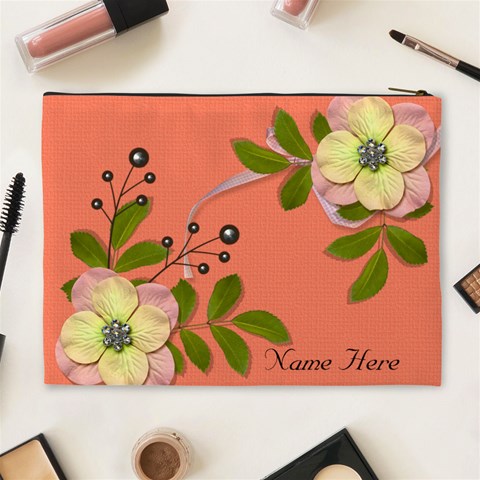Xl Cosmetic Case: Big Flowers6 By Jennyl Back