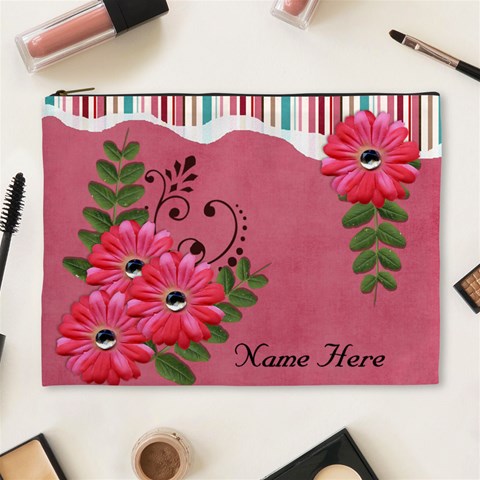 Xl Cosmetic Case: Big Flowers7 By Jennyl Front