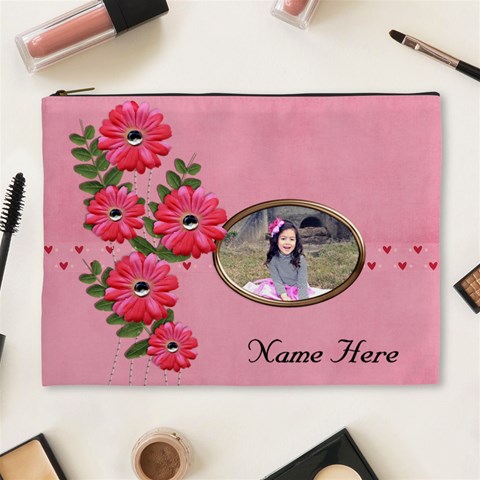 Xl Cosmetic Case: Big Flowers8 By Jennyl Front