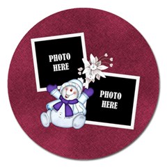 Five Little Snowmen Round Magnet 1