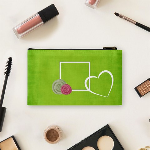 Green Cosmetic Bag (s) By Elena Petrova Back