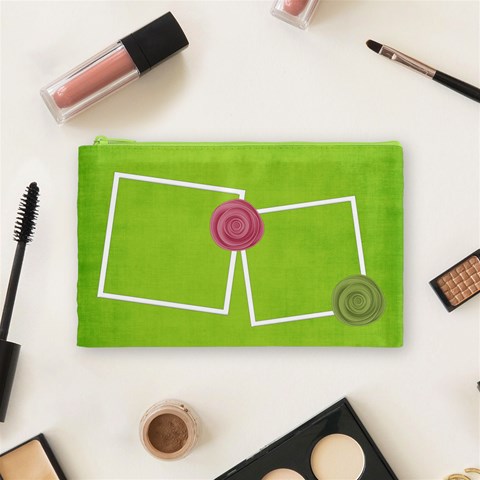 Green Cosmetic Bag (m) By Elena Petrova Front