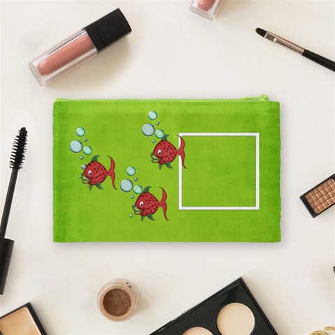 Green Cosmetic Bag (m) By Elena Petrova Back
