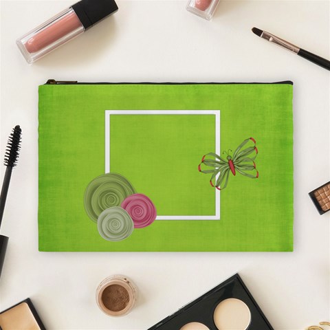 Green Cosmetic Bag (l) By Elena Petrova Front