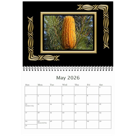 Black And Gold (any Year) 2026 Calendar 8 5x6 By Deborah May 2026