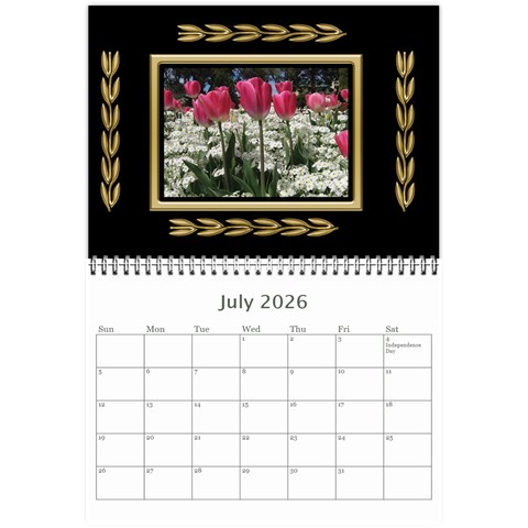 Black And Gold (any Year) 2026 Calendar 8 5x6 By Deborah Jul 2026