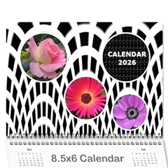 Modern Black And White Calendar 2026 (any Year) 8 5x6