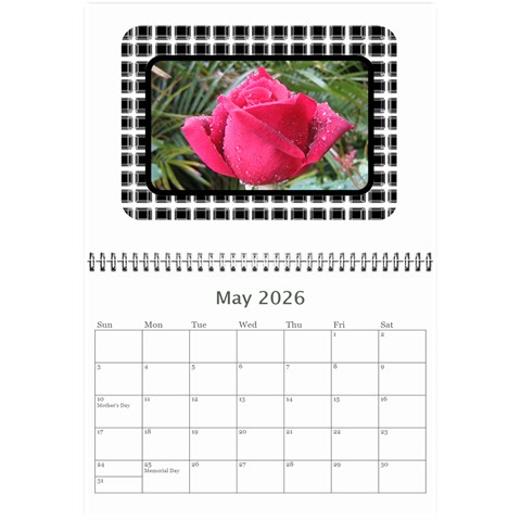 Modern Black And White Calendar 2026 (any Year) 8 5x6 By Deborah May 2026