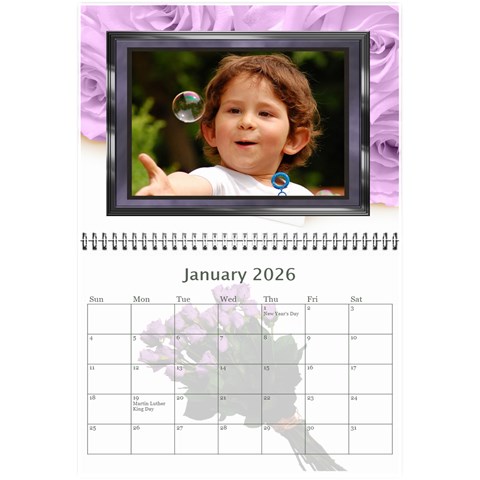 Roses For You (any Year) 2026 Calendar 8 5x6 By Deborah Jan 2026