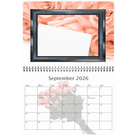 Roses For You (any Year) 2026 Calendar 8 5x6 By Deborah Sep 2026