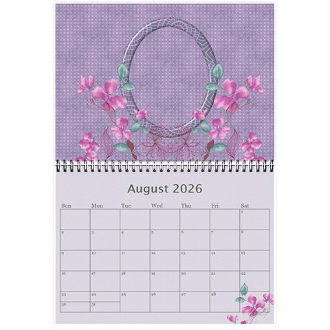 Pretty In Mauve 2026 (any Year)calendar, 8 5x6 By Deborah Aug 2026