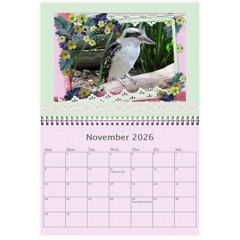 Framed With Flowers 2026 (any Year) Calendar 8 5x6 By Deborah Nov 2026