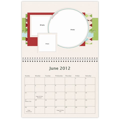 2012 Calendar By Kristi Jun 2012