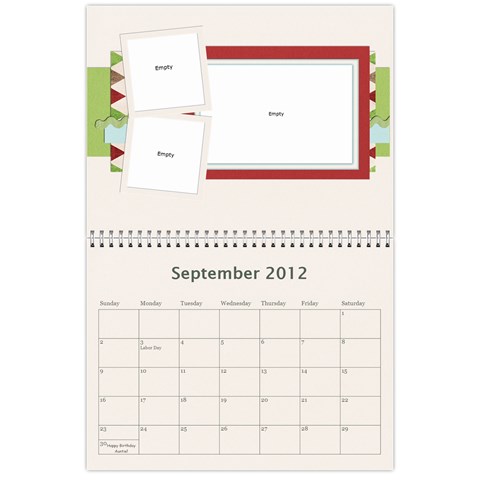 2012 Calendar By Kristi Sep 2012