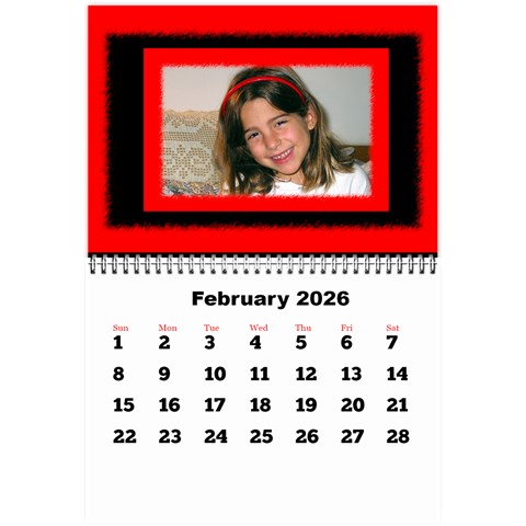 All Framed 2026 Large Numbers Calendar 8 5x6 By Deborah Feb 2026