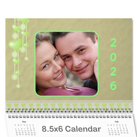 Subtle Hearts 2026  (any Year) Calendar 8 5x6 By Deborah Cover