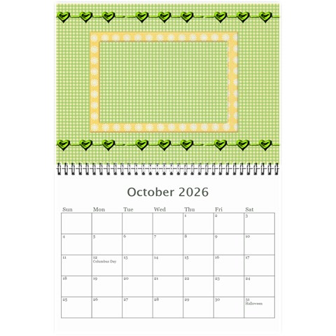 Subtle Hearts 2026  (any Year) Calendar 8 5x6 By Deborah Oct 2026