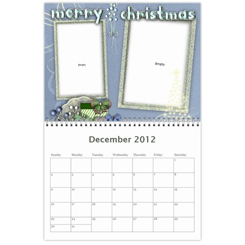 2012 Calendar By Hannah Dec 2012
