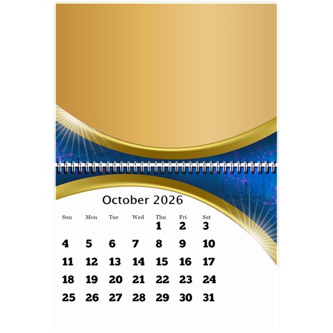 2026 Mini Calendar With Class And Large Numbers By Deborah Oct 2026