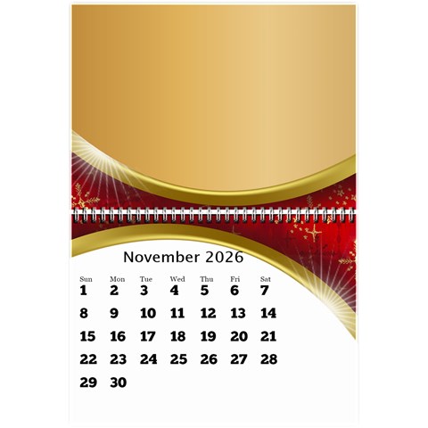 2026 Mini Calendar With Class And Large Numbers By Deborah Nov 2026