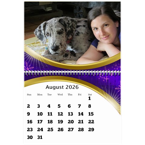 2026 Mini Calendar With Class And Large Numbers By Deborah Aug 2026