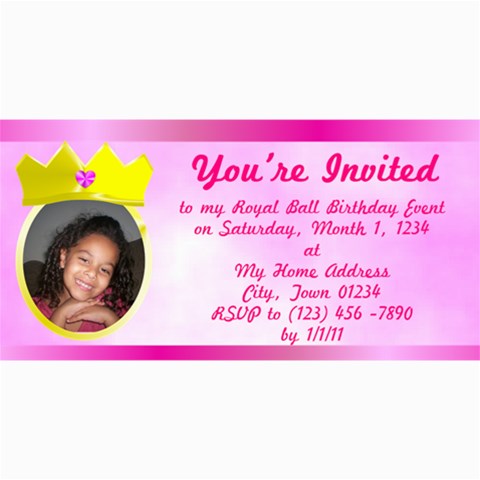 Princess Photo Invitation By Cynthia Marcano 8 x4  Photo Card - 2
