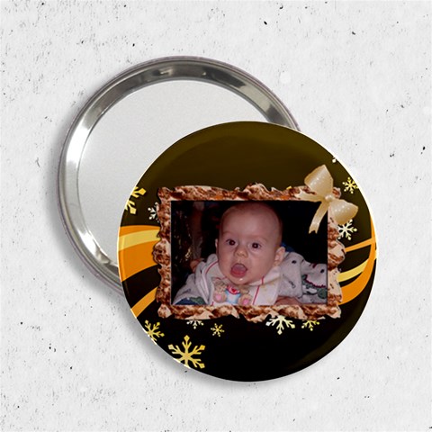 Brown And Gold Handbag Mirror By Kim Blair Front