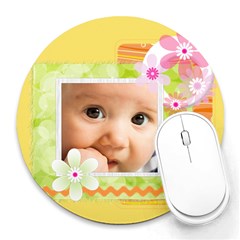 flower - Collage Round Mousepad flower - Collage Round Mousepad