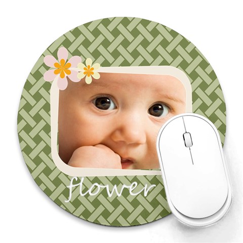 Flower  By Joely 8 x8  Round Mousepad - 1